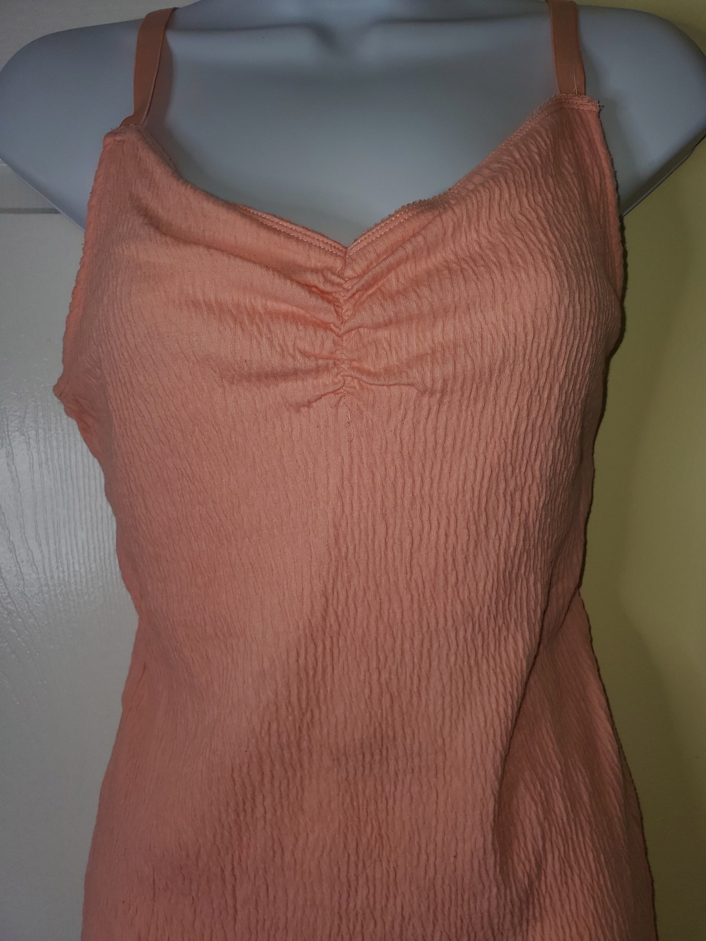 💗 Faded Glory Y2K Peach Ruched Smocked Cami Top | 1X/16W
